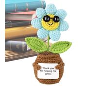 Crochet Flowers, Sunflower Decor, Cute Home Desk Decoration Aesthetic, Sunflower Vase Crochet for gift, Girls, Friends, Mother, and Teacher, 12x8x6 cm/4.72x3.15x2.36 inches