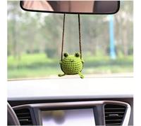 Crochet Frog Car Mirror Hanging Ornament, Handmade Decorative Pendant, 7 cm x 6.5 cm