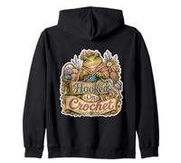 Crochet Frog Yarn Ball Hook Humor Zip Hoodie