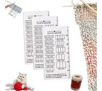 Crochet Gauge - Quick Gauge Ruler,Portable Gauges Ruler for Knitting and Crochet,No Counting Needed,Measuring Tool with Grid Measurement for Sewing (3PC)