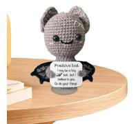 Crochet Ghost Bat Inspirational Miniature with Card