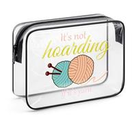 Crochet Gifts Makeup Bag Crochet Gift for Crochet Lover Gift Knitting Gift for Girls Women Knitting Lover Gift Crocheting Transparent Cosmetic Bag Crochet Beginner Birthday Gift Zipper Toiletry Pouch