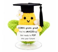 Crochet Graduation Corn Gift with Funny Puns | Cute Positive Popcorn Keepsake for Class of 2026 High School, College & University Graduates