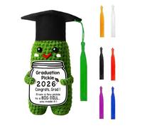 Crochet Graduation Pickle - Congratulations Grad Memories, Cute Knitted Cucumber Doll, Solid Accessory Case Unit, Technical Hardware | for Siblings Friend Classmate Roommate
