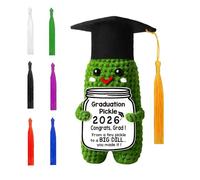 Crochet Graduation Pickle - Graduation Souvenir - Inspirational Crochet Dolls | for Friends Classmates Roommates Party Ceremony Home Office Living and Bedroom Study School University