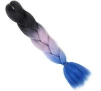 crochet hair 24Inch Synthetic Long Braiding Hair Colorful Braids 100g Rainbow Hair Gray Black Trend Way (Size : 1Pc, Color : 3 9_24INCHES 100G)(3 38 01-24INCHES 100G)