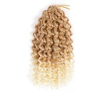 crochet hair 8 Inches Ombre Hair Extensions Synthetic Curl Jamaican Bounce Crochet Hair Afro Kinky Curly Crochet Braids(27/613-8INCHES,6Pcs/Lot)