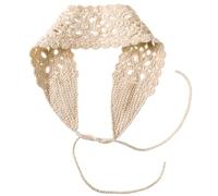 Crochet Hair Bandanas Women Floral Hair Scarf Tie Back Bandana Headband Knitted Head Kerchief Headbands Elastic Wide Knit Head Wraps Summer Boho Accessories for Women