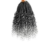 Crochet Hair Extensions Boho Style Pre Looped with Curly Ends 8 Inch Goddess Bohemian Box Crochet Hair for Black Women Synthetic 3pcs Boho Braids Crochet Hair Extensions