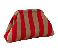 Crochet Hand Bag,Knitted Tote Bag,Color Block Tote Bags for Women | Woven Crochet Casual Kiss Lock Closure Boiled Ball Clutch for Outings J, red / gold, Consulte la descripción
