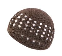 Crochet Hat Adult Elastic Hat Winter Hollow Out Knitted Hot Winter Presents For Students Teenagers Men Muslims Skull Cap Beanies Cotton Head Prayer