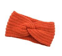 Crochet Headband Simple Style Knitted Sports Head Band Breathable Sweatband Elastic Softness Hairband Running Orange