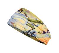 Crochet Headbands Stretch Unisex Sports Head Band Tie-dye Sweatband Floral Print Hair Styling Accessories for Sporting Type 13
