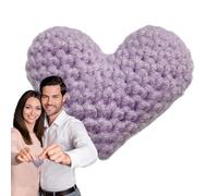 Crochet Heart - 5 Handmade | Wool Greeting Card Gift - Cute Crochet Heart Shaped Keepsake | Perfect for sending love and support to a friend