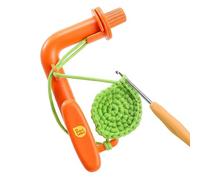 Crochet Helper for Beginners, 3 in 1 Magic Rings Tool with Yarn Tension Controller and Guide, Plastic Material, Orange