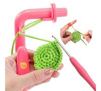 Crochet Holder for Beginners, Crochets Helper to Learn How to Crochet and Make Magic Rings 3 in 1 Magic Rings Tool, Yarn Tension Regulator and Yarn Guide Tool, Crochet Tool for Beginners (Pink)