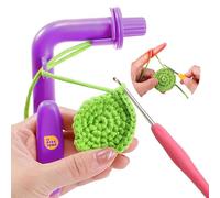Crochet Holder for Beginners, Helper to Learn How to Make Magic Rings, 3 in 1 Magic Rings Tool, Yarn Tension Regulator and Yarn Guide Tool, Crocheting Tool for Beginners (Purple)