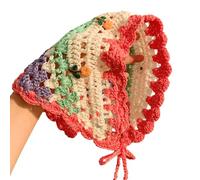 Crochet Hollowout Hair Scarf Hairband Female Triangle Headscarf Flower Kerchiefs Headbands Knitted Head Wrap For Travel