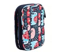 Crochet Hook Case Double Layer Portable Storage Bag for Knitting Tools, Elegant 600D Oxford Fabric, Perfect for Home and Travel, 1 Unit (Elephant Bag)