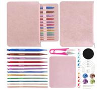 Crochet Hook, Crochet Hooks Set with 12 Sizes of Aluminum Oxide Hooks 3 mm-10 mm, 40 cm/60 cm/80 cm/100 cm Cable Marking Rings and Various Accessories for Beginners and Craft Enthusiasts
