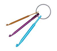 Crochet Hook Keychain Kit Mini Creative Keychains Zinc Alloy Key Chain DIY Crafts Knitting Needle Tools for Travel Outdoor 3/4/5mm Portable Crochet Keychains