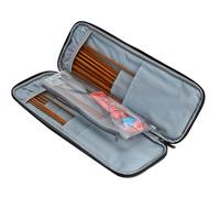 Crochet Hook Organizer, Oxford Fabric Knitting & Crochet Needle Storage Bag, 15.7 X 6.1 X 1 in with Pockets