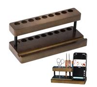Crochet Hook Organizer Stand, Crochet Hook Stand | Rosewood Knitting Needle Storage | 9 Hole Holder Multifunctional Wooden Holder for Crochet Hooks Organizer Storage