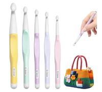 Crochet Hook Set, 5pcs Plastic Large Crochet Hooks, 8mm, 10mm, 12mm, 15mm, 20mm Crochets Hooks Set Suitable for Chunky Yarn Projects, Blankets, Shawls, Rugs, Scarves Multi-Colour