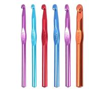 Crochet Hook Set - 6-Piece Ergonomic Handle Aluminum Knitting Needles in Sizes 6.5mm, 7mm, 8mm, 9mm, 10mm, 12mm - Colorful Durable Crochet Hooks(Random Color)