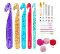 Crochet Hook Set - Transparent Crystal Ergonomic Knitting Supplies, Smooth Lightweight Grip Design for Comfortable Stitching, Durable Color Coded Hook Sizes, EasyHandling Craft Tool Kit | Carpet