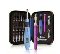 Crochet Hook with 18 Different Size, for Stitch & Row Counter, Light Up Interchangeable Crochet Needle, Ergonomic Crochet Hooks with 2 Levels Led