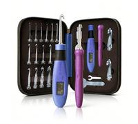 Crochet Hook with 18 Different Size, for Stitch & Row Counter, Light Up Interchangeable Crochet Needle, Ergonomic Crochet Hooks with 2 Levels Led