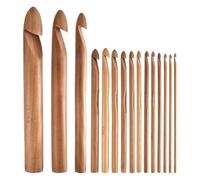 Crochet Hooks - Ergonomic Wooden Crochet Hook Set | Knitting Starter Kit, 15 Single Pointed Knitting Needles 3-25mm for Crochet Projects - Beginners To Expert