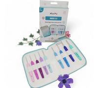 KnitPro Waves Crochet Hooks Set - 9 Hook Deluxe Gift Set, Sizes 2 - 6mm, Ergonomic Soft Handles, Soft Rubber Grip for Arthritic Hands, Light & Comfortable Crochet Needles for Knitting