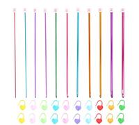 Crochet Hooks Set, 11 Sizes 2mm-8mm Aluminium Crochet Hook Tunisian Afghan Knitting Needles Weaving Tool with Stitch Markers (Multi-Colored C)
