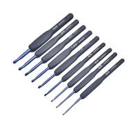 Crochet Hooks Set, 2.0mm-6.0mm Ergonomic Crochet Hooks for Arthritic Hands, 9 Sizes Aluminum Crochet Hook Set with Soft Rubber Grip for Crochet Beginners and Experienced Crochet Lovers