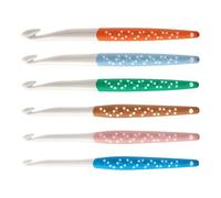 Crochet Hooks Set - 6 Pieces Silicone Knitting Needles | Clover Crochet Hooks Set, Handle Non-Slip | Ergonomic Crochets Hook for Boys Girls Teens Adults Enthusiasts Mother Grandma Socks Mittens Scarv