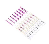 Crochet Hooks Set, 8Pcs Aluminum Crochet Knitting Needles with Floral Print Handle Weave Yarn Craft for Beginners Crafters Crafters