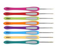 Crochet Hooks Set, 8Pcs Colorful Crochet Hooks Sewing Needles Knitting Needles Ergonomic Soft Grip Handle Crochet Hook Sweater Weaving Tools