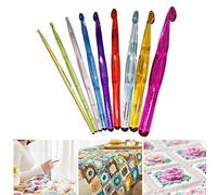 Crochet Hooks Set, 9pcs Multi-Color Plastic Crochet Hooks 3mm-12mm Knitting Needles Craft Yarn Knit Weave Tool