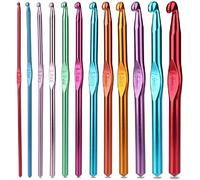 Crochet Hooks Set Aluminium 12pcs Needles 2mm 2.5mm 3mm 3.5mm 4mm 4.5mm 5mm 5.5mm 6mm 6.5mm 7mm 8mm Crochet Set