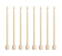 Crochet Hooks Set - Compact Darring Hook, Weaving Needle | 8Pcs Wooden Handle Knitting Tool For Mittens, Cap, Thread Fix, Stitching, Yarn Crafts, Pattern Fees, Wool Pro