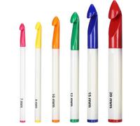 Crochet Hooks Set, Size 7.0mm 8.0mm 10.0mm 12mm 15mm 20mm, 6Pcs Soft Handles Large Crochet Hooks DIY Craft Accessories (Random Color)