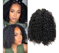 Crochet Human Hair Kinky Curly Pre-Separated Invisble Micro Loop Hair Extensions Seamless and Knotless Feather Crochet Human Hair For Twist Boho Braiding 16inch 120g