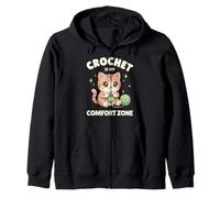 Crochet Is My Comfort Zone Funny Crochet Lover Zip Hoodie