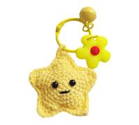 Crochet Keychain - Knitted Keychain | Star Moon Sun Knit Key Chain Cute Star Moon Sun Knit Keychain Pendant, Handmade Wool Woven Doll Crochet Key Ring Charm, Bag Luggage Decoration, a, ???????????