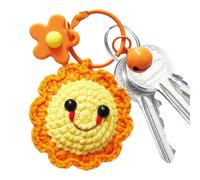 Crochet Keyring - Star/Moon/Sun Knitted Bag Pendant, Wool Handwoven Key Crochet Backpack Accessories, Keyring Plush Knitting Funny Ornament For Bag - Sun