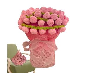 Crochet Kit Blanket - 100x100cm Bouquet Blanket Crochet Kit to Create A Romantic Atmosphere | Floral Knitting Craft Supplies for Adults Women Mom Home Bed Throws Couch Bedroom