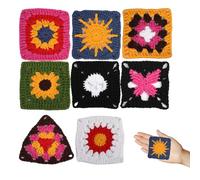 Crochet Kit for Beginners, 8 Pcs Crochet Blanket Kit with Blocking Board, Easy Granny Squares Kit with Step-by-Step Guide, Beginners Crochet Kit for Adults & Kids