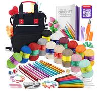 Crochet Kit for Beginners Adults and Kids - Beginner Crochet Kit for Adults with Step-by-Step Video Tutorials, Amigurumi and Crocheting Kit, Crochet Starter Kit with Crochet Yarn and Crochet Backpack